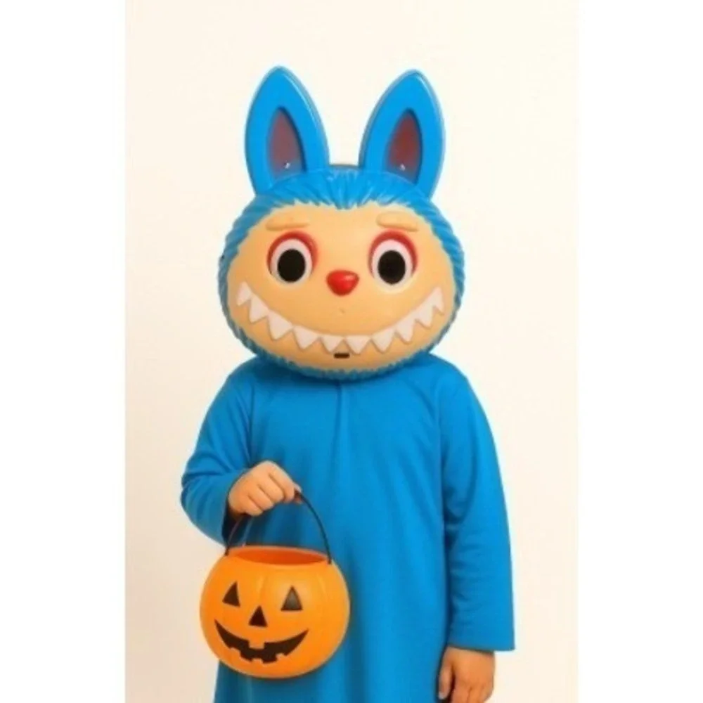 La Boo Boo Halloween Costume Light Up LED Halloween Mask Cosplay Kids Blue - NEW